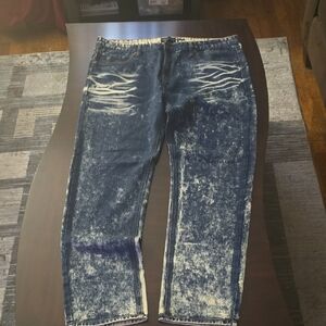 Men's WAIMEA 40/32 Blue Distressed Skinny Jeans
